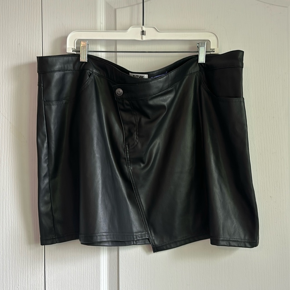 Future Collective vegan leather mini skirt
